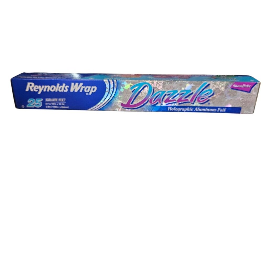 Vintage‎ Reynolds Wrap Aluminum Foil Holographic Snowflake 25 Feet 2002 Sealed